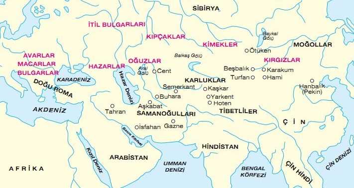 diğer türk devletleri haritası