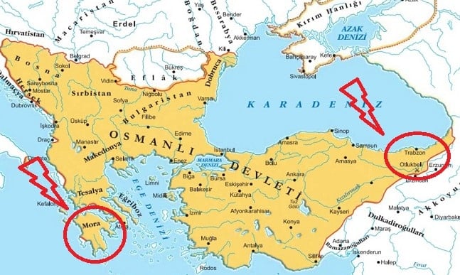 Bizans'ın dirilmesini engellemek için alınan yerler