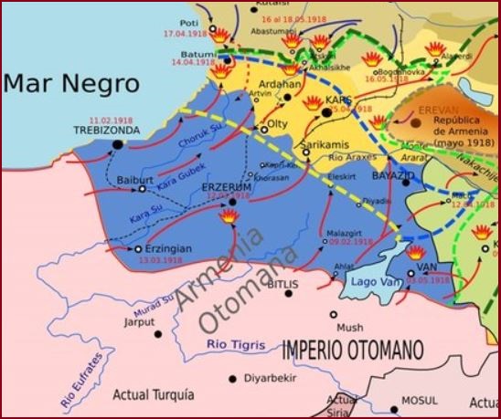 Erzincan Mütarekesine göre Osmanlı'nın doğu sınırı