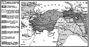 Sevr Antlaşması haritasına göre Anadolu'nun paylaşımı