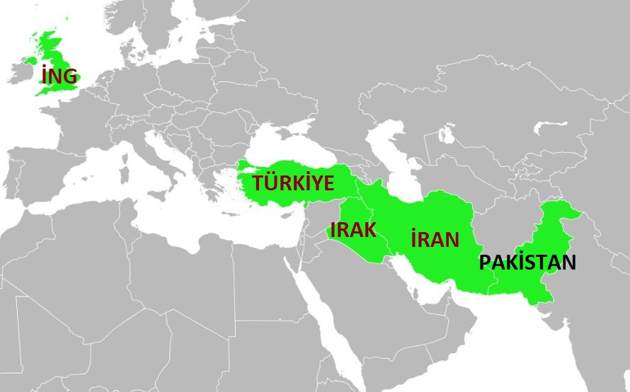 Bağdat Paktı'na Katılan Ülkeler
